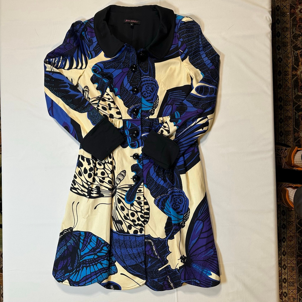 Rare Betsey Johnson Butterfly Coat Dress| Y2K Novelty Print | Collectors Piece-6 - Picture 2 of 8